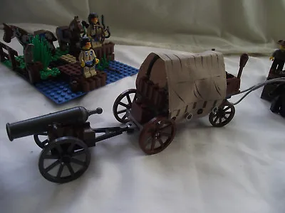 Buy Moc Custom Indian Camp / Wagon Using Genuine Lego Parts Painted Horses Cannon • 45£