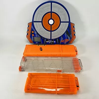 Buy Official Nerf 18 Bullet Ammo Clip/ Magazines Plus 12 Magazine Target • 16.99£