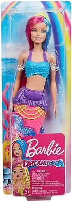 Buy Barbie Dreamtopia Surprise Mermaid Doll, PINK/BLUE TAIL, PURPLE/BLUE HAIR GJK08 • 15.99£
