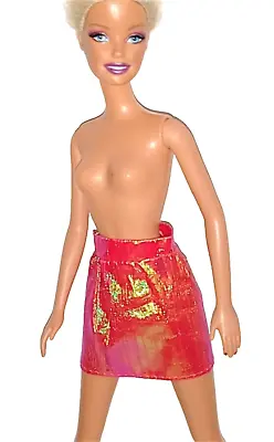 Buy BARBIE 90s - Red Iridescent Plastic Disc Mini Skirt B969 • 7.21£
