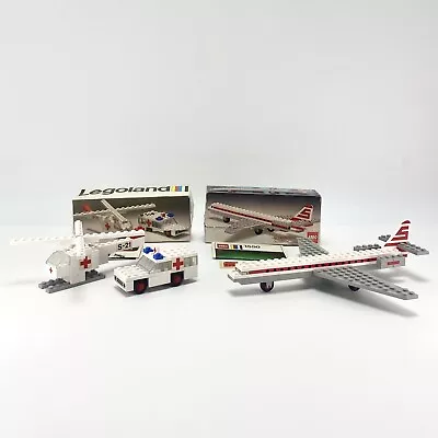Buy Vtg Lego System Sets Sterling Caravelle Airplane 1550 Heli Ambulance 653 Boxed • 35.44£