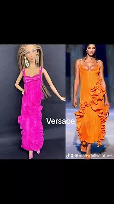 Buy Barbie Bratz Bjd Fashion Royalty Poppy Parker Dollsclothes Versace REPLICA Gown • 42.90£