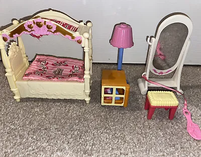 Buy Vintage Fisher Price Dolls House Furniture - Bedroom Set Pink • 29.99£