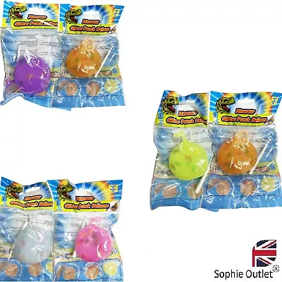 Buy 2X GLITTER DINOSAUR PUNCH BALL REUSABLE BALLOONS Kids Toy Birthday FavoursT14104 • 8.21£