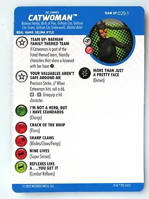 Buy Batman Team-Up Card ~ CATWOMAN #029.1 HeroClix Stat • 1.69£