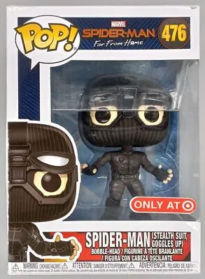 Buy Funko POP #476 Spider-Man (Stealth Suit-Goggles Up) Marvel SpiderMan Damaged Box • 15.99£