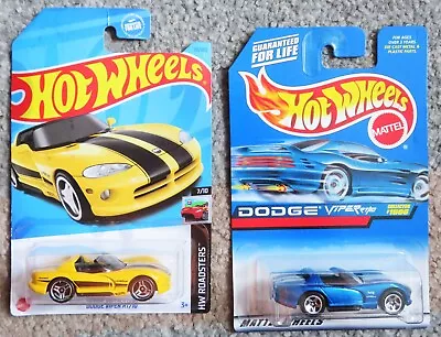 Buy 2 X Dodge Viper Rt/10 Hot Wheels - 1998 And 2021 Issue - Very Nice Cars - Look ! • 8£