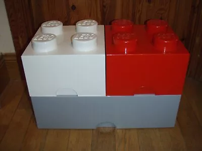 Buy Lego Storage Bricks, Grey 8 Studs, 2 X 4 Studs Red & White. • 29.49£