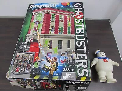 Buy Playmobil Ghostbusters 9219 Firehouse HQ Incomplete + Stay Puft Marshmallow Man • 5.99£