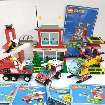 Buy Lego System Vintage Fire Station 6554 With Engine Helicopter Car & Instructions • 29.99£