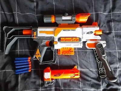 Buy Nerf Modulus Recon MKII Blaster Gun. WITH ADDITIONAL ADD-ONS/3 MAGAZINES. USED.  • 12.50£