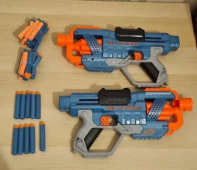 Buy 2x Hasbro Nerf Elite 2.0 Commander RD-6 Pistol Blaster Toy Gun & 35 Foam Darts • 11.96£