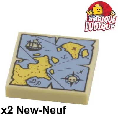 Buy LEGO 2x Tile Decorated 2x2 Map Card Treasure Pirate X Beige/Tan 3068bpb0929 New • 1.67£
