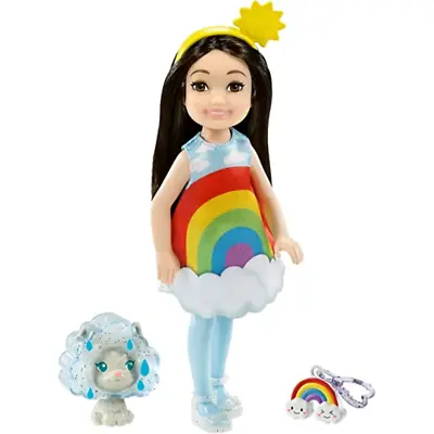 Buy Barbie Club Chelsea Doll And Playset Rainbow Dress And Cat Mattel • 9.99£