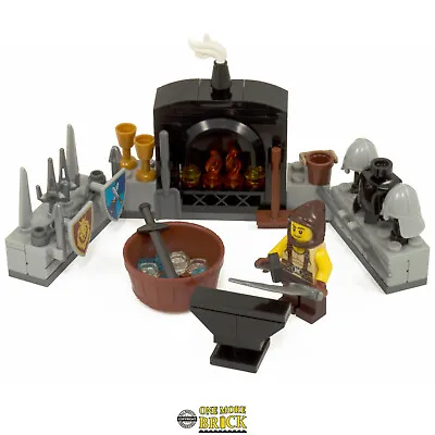 Buy Blacksmith Castle Set | Weapons & Minifigure | Custom Kit Made With Real LEGO • 25.99£