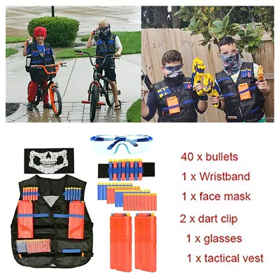 Buy Kids Tactical Vest Kit Adjustable For Nerf Guns N-Strike Elite Series For Boys • 13.96£