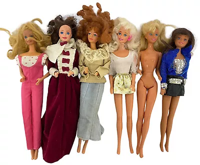 Buy Lot Of 6 Mattel Vintage 80’s 90’s 2000s Barbie Mostly With Clothes-A • 14.21£