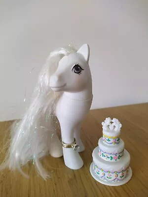 Buy My Little Pony G1 The Bride Vintage Hasbro 1989 With Wedding Cake And Ring • 32.50£
