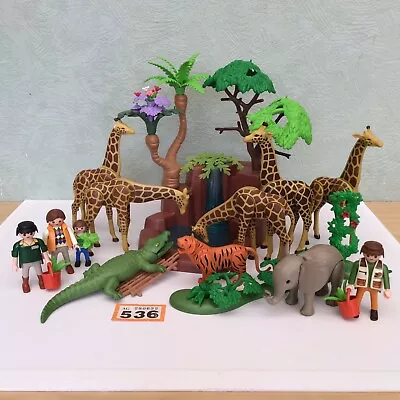 Buy Playmobil Safari Watering Hole Animal Bundle Giraffes Crocodile Tiger Figures  • 35£