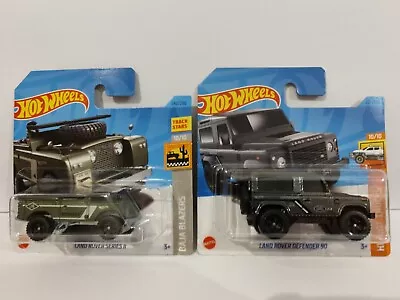 Buy 2023 Hot Wheels LAND ROVER SERIES II In Green And LAND ROVER DEFENDER 90 In Grey • 11.49£