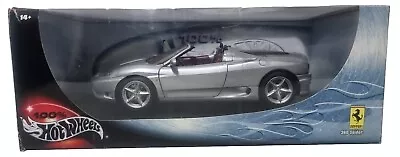 Buy Hot Wheels 100% 1:18 Silver Ferrari 360 Spider Diecast Model Car Boxed 54598 • 110£