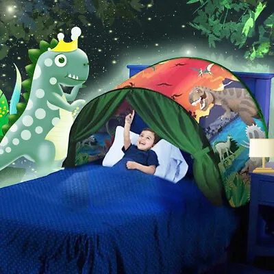 Buy UK Dream Tents Kids Dinosaur House Foldable Pop Up Bed Tent Indoor Baby Toy Gift • 13.49£