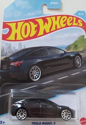 Buy Rare Mattel Hot Wheels Electric Tesla Model 3 Black 1:75 New Sealed Blister Pack • 18.95£