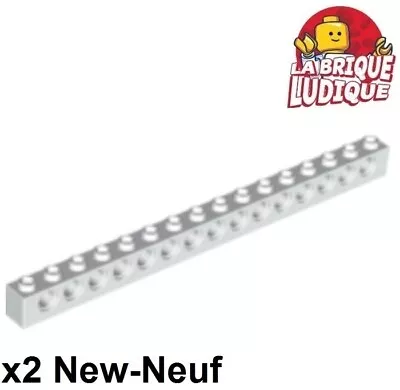 Buy LEGO Technic 2x Brick 1x16 16x1 15 Hole White/White 3703 New • 3.79£