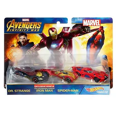 Buy Hot Wheels Marvel Avengers Dr Strange, Iron Man & Spider-Man 1:64 Die-cast Cars • 29.99£