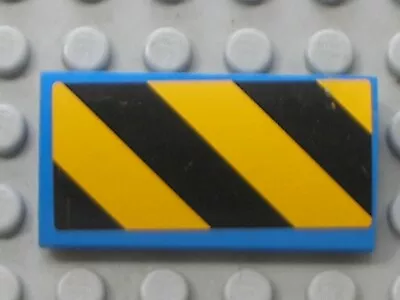 Buy LEGO Blue Slope Curve 2x4x2/3 Yellow Danger Stripe Sticker 88930pb042R Set 60052 • 2.05£
