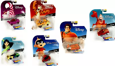 Buy Official Disney Classic Character Diecast Cars 1/64 Hot Wheels Full Set Of 6 • 21.99£