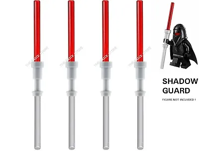 Buy 4 X Official Lego - Shadow Guard Staff / Lightsabers - Trans Red - Fast - New • 3.49£