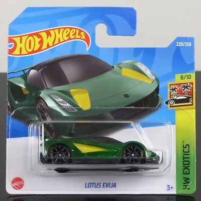Buy Hot Wheels 2022 229/250 HW Exotics Lotus Evija Green & Yellow CARDED SEALED • 6.75£