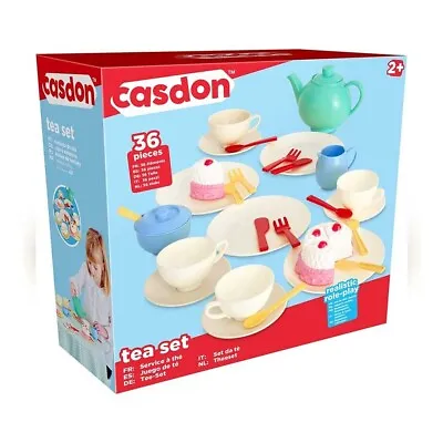 Buy Casdon Tea Set Role Pretend Play Kids Childrens Toy Playset Fun Gift 36 Pieces • 12.99£