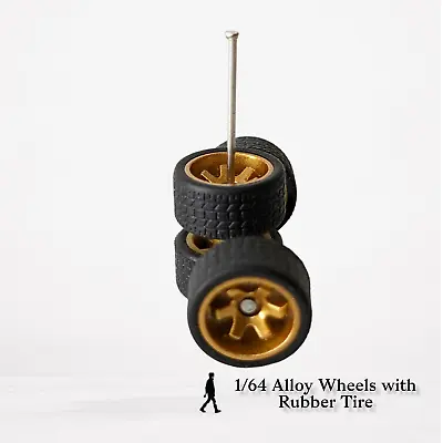 Buy 6 Spoke Custom Alloy 1:64 Wheels & Tyres Real Riders Rubber Hot Wheels TE37 • 4.25£