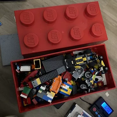 Buy Lego Brick Shaped Storage Box 8 Stud Red Stackable Full Of Lego Approx 3kg • 30£