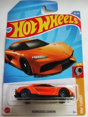 Buy Hot Wheels HW TURBO 2022 #138 KOENIGSEGG GEMERA Orange MINT LONG CARD • 1.95£