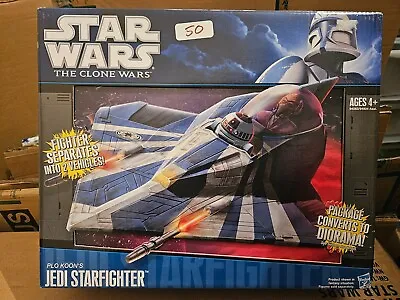 Buy Hasbro Star Wars The Clone Wars Plo Koon Jedi Starfighter Boxed Mint • 49.99£