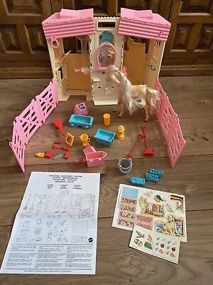 Buy Barbie Mattel Horse Stable With Horse Foal Many Accessories 2004 • 68.28£