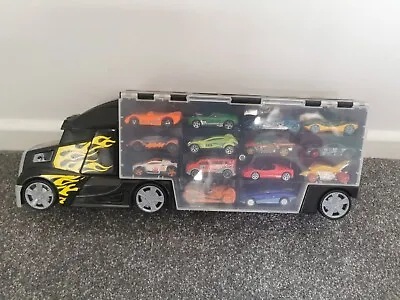 Buy Argos Car Carrying Case Truck With 14 Genuine Hot Wheels Cars • 13.95£