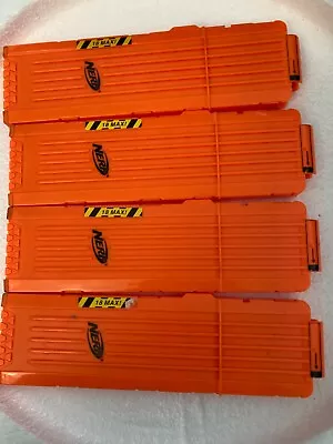 Buy Nerf Gun Bundle Of Magazine 18 Dart X 4 For Soft Bullets. Orange 11 Inches Long • 24.99£
