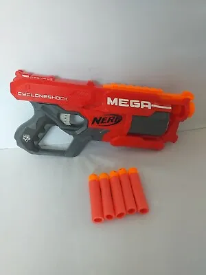 Buy Nerf N-Strike Elite Mega Cycloneshock Hand Gun Blaster + 5 Red Mega Soft Darts • 12.14£