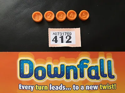 Buy Downfall Board Game MB Hasbro 2011 “PARTS “ Full Set Of 1-5 Orange Counters .412 • 4£