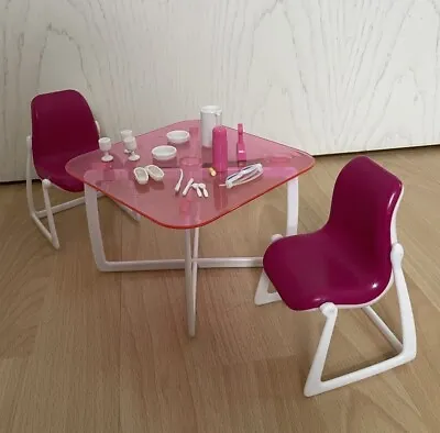 Buy Barbie Dining Table Dinner Table Chairs Furniture Furniture Accessories • 20.55£