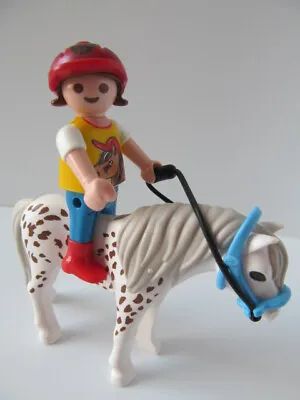 Buy Playmobil Farm/Stables: Girl Figure With Spotted Pony NEW • 6.99£