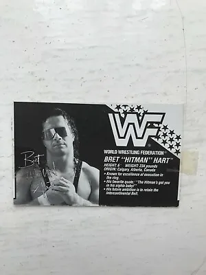 Buy Wwe Bret Hart Hasbro Wrestling Figure Bio Card Wwf Series 4 Biocard • 9.99£
