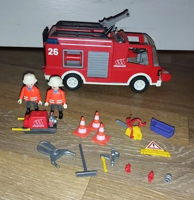 Buy Vintage Playmobil Fire Engine Rescue Unit 26 3880 Fire Truck 1996 | Incomplete • 9.60£