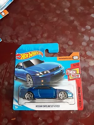 Buy 2017 Hot Wheels Then And Now Nissan Skyline GT-R R33 Blue Carded NOS • 12.99£