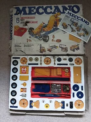 Buy Meccano 1978 Outfit 5 Motorised With Instructions 95% Complete • 49.99£