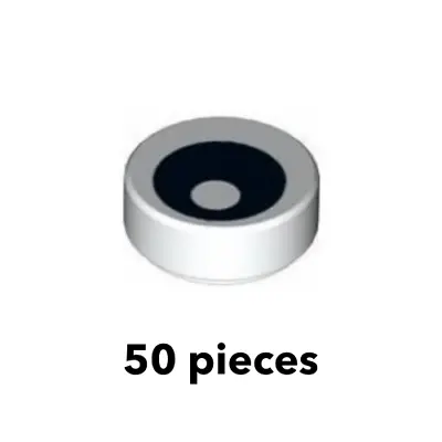 Buy 50 NEW LEGO Black Eyes With Pupil Pattern 1x1 Printed Round Tiles Dots 98138 • 3.75£